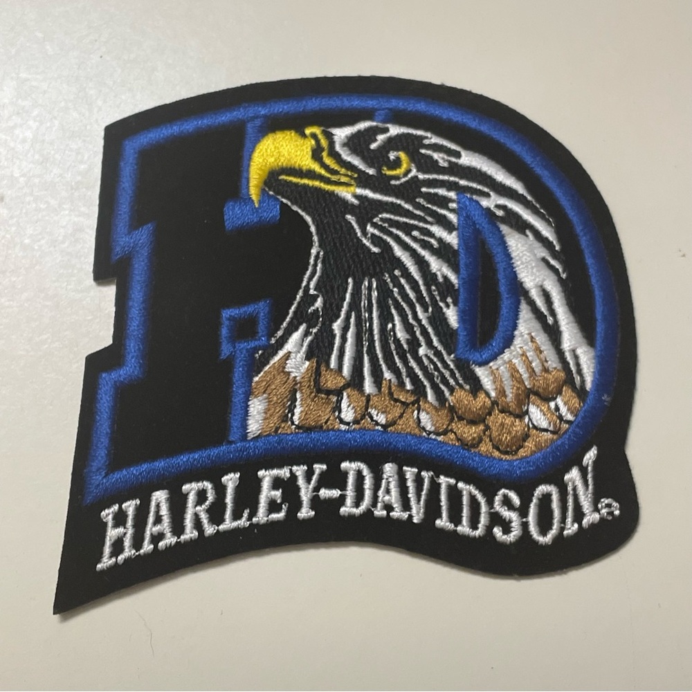 Harley Davidson Hd Patch Eagle Embroidered Black … - image 1